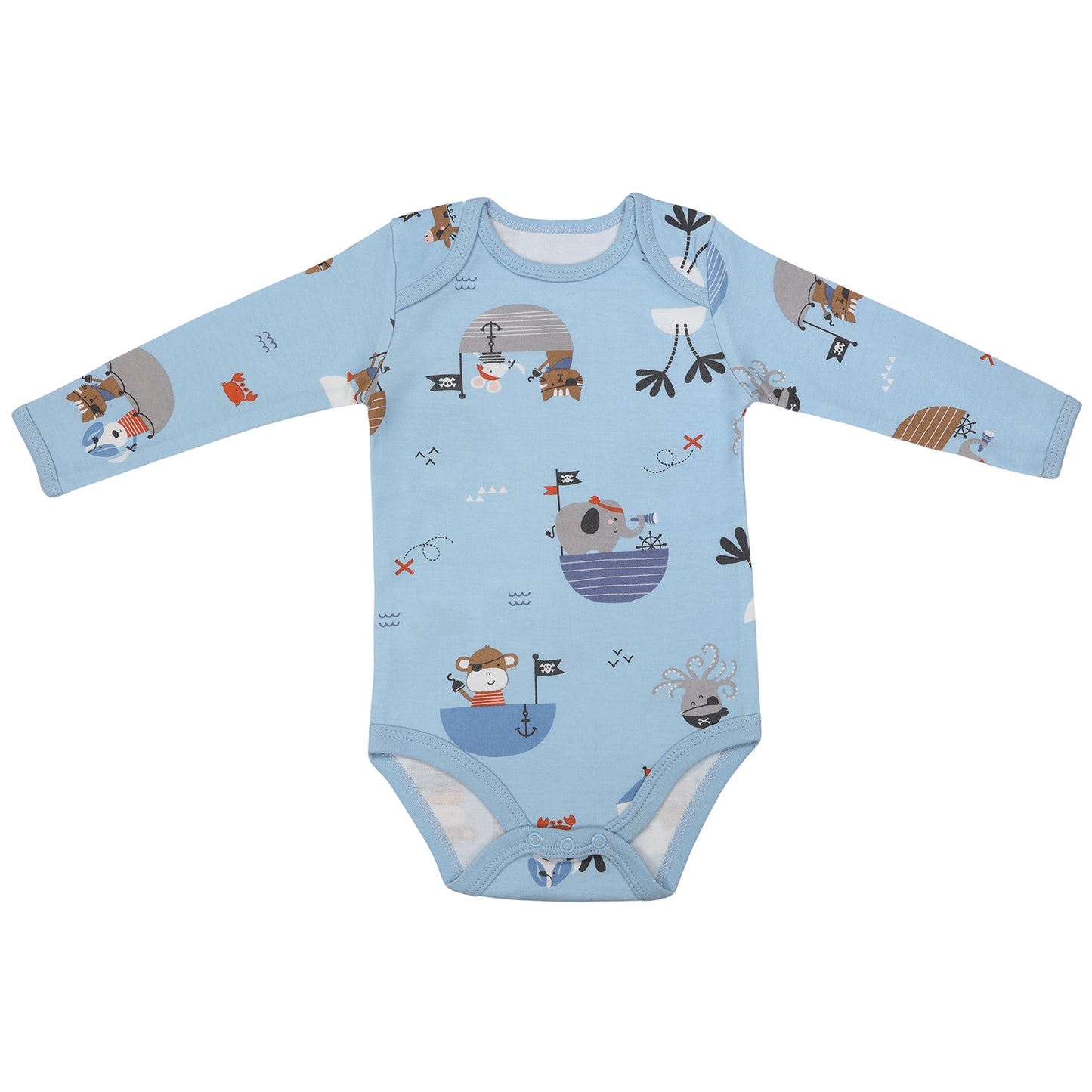 Body neonato maniche lunghe in cotone organico - pacco da 3_Pirata_5_434