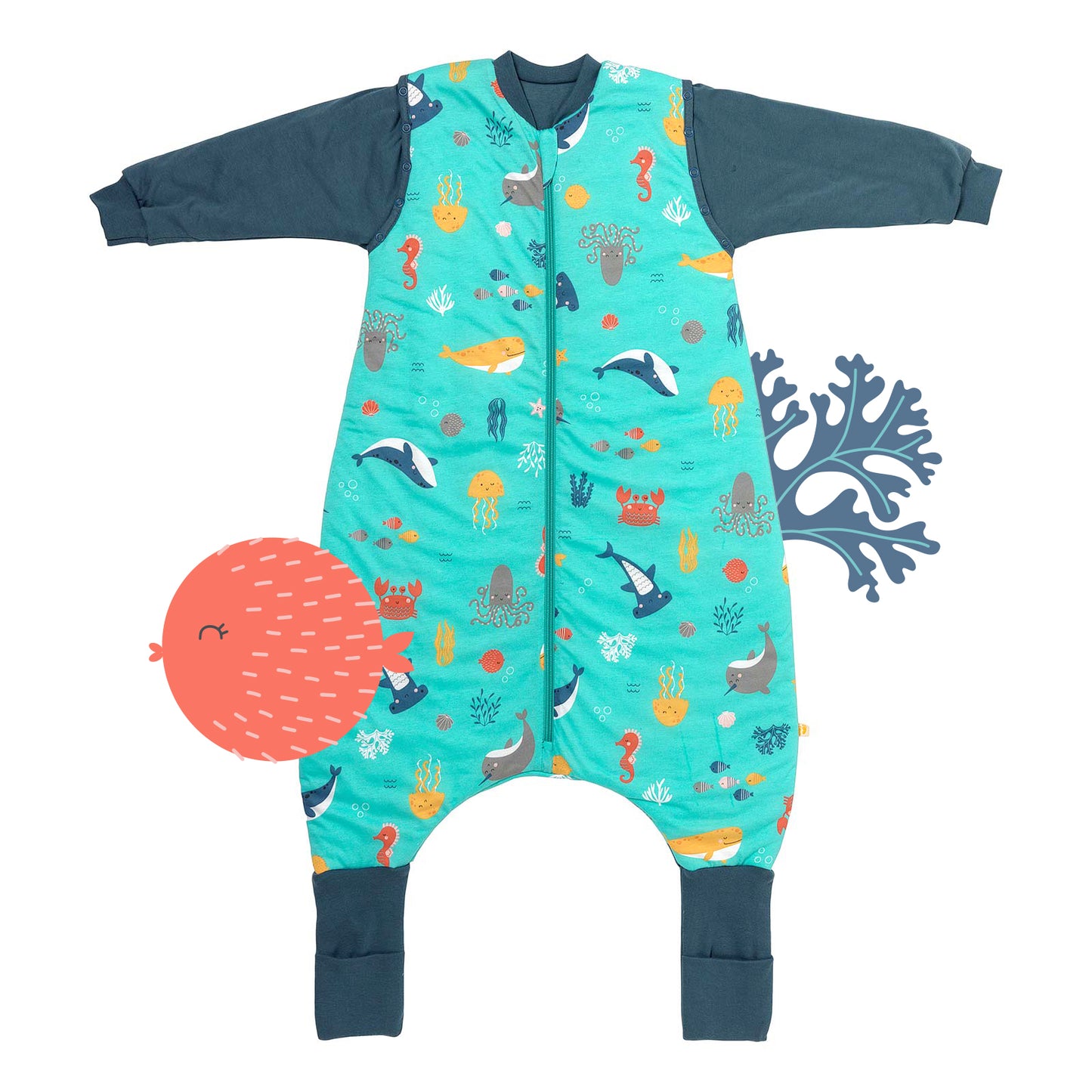 Sacco nanna con piedini e copripiedi 2.5 TOG_Animali marini_fronte_461