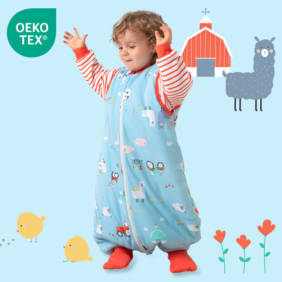 Sacco nanna con piedini e copripiedi in cotone organico 2.5 TOG_Fattoria_OEKOTEX_462
