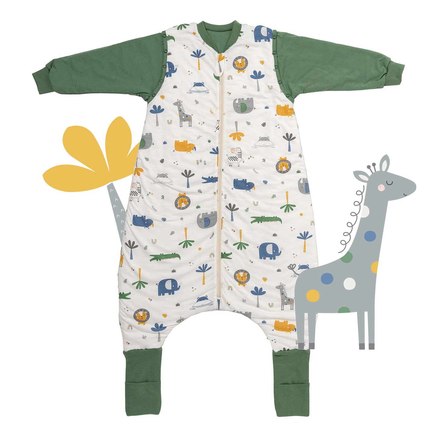 Sacco nanna con piedini e copripiedi 3.5 TOG_Giungla_fronte_468