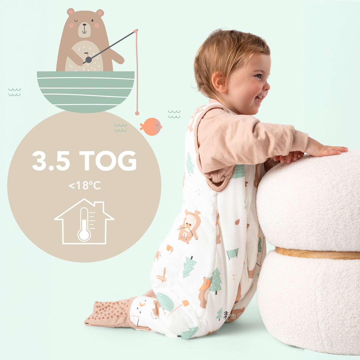 Sacco nanna con piedini e copripiedi 3.5 TOG_Orso Esploratore_TOG_468