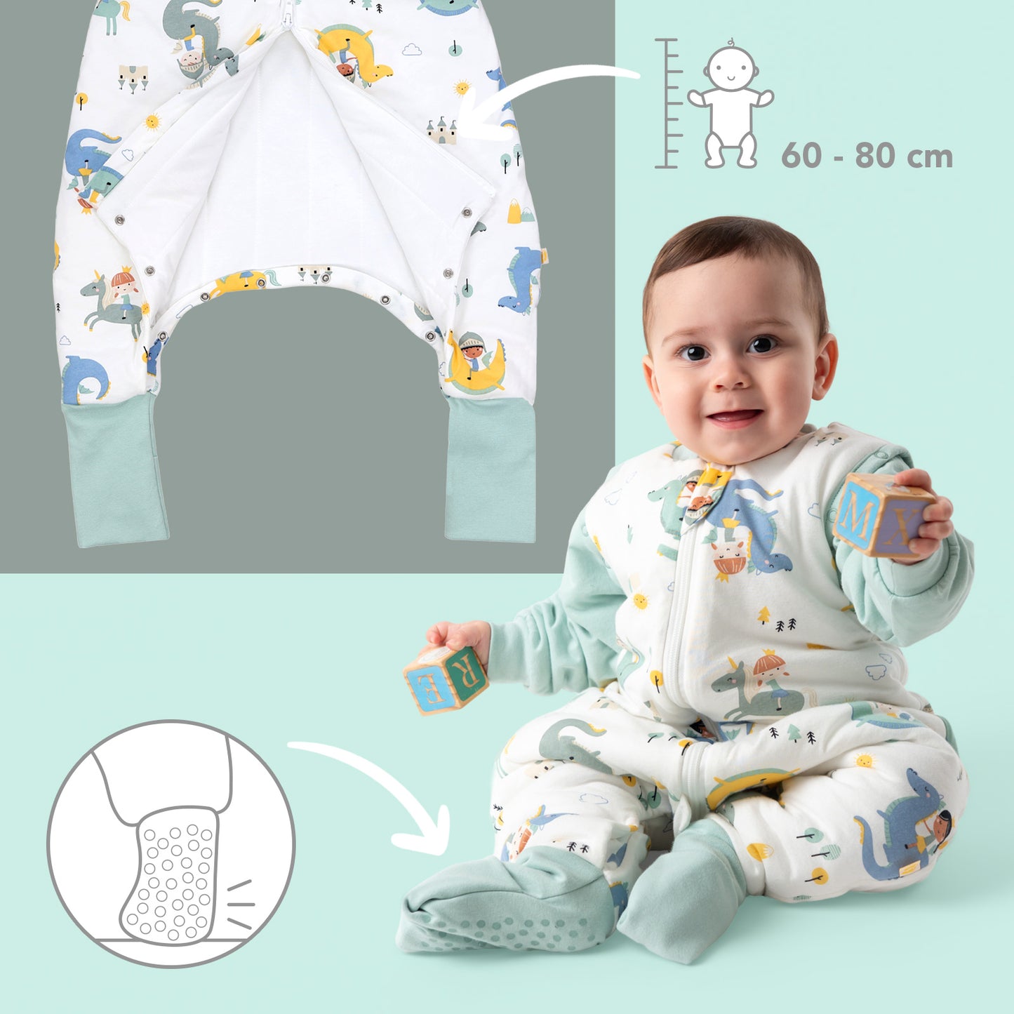Sacco nanna con piedini e copripiedi 3.5 TOG_Fantasia_zona del piede_468