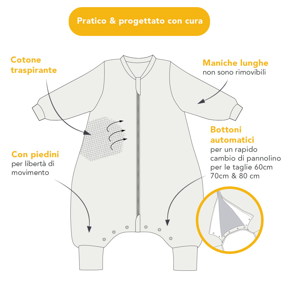 Sacco nanna con piedini, 3.5 TOG