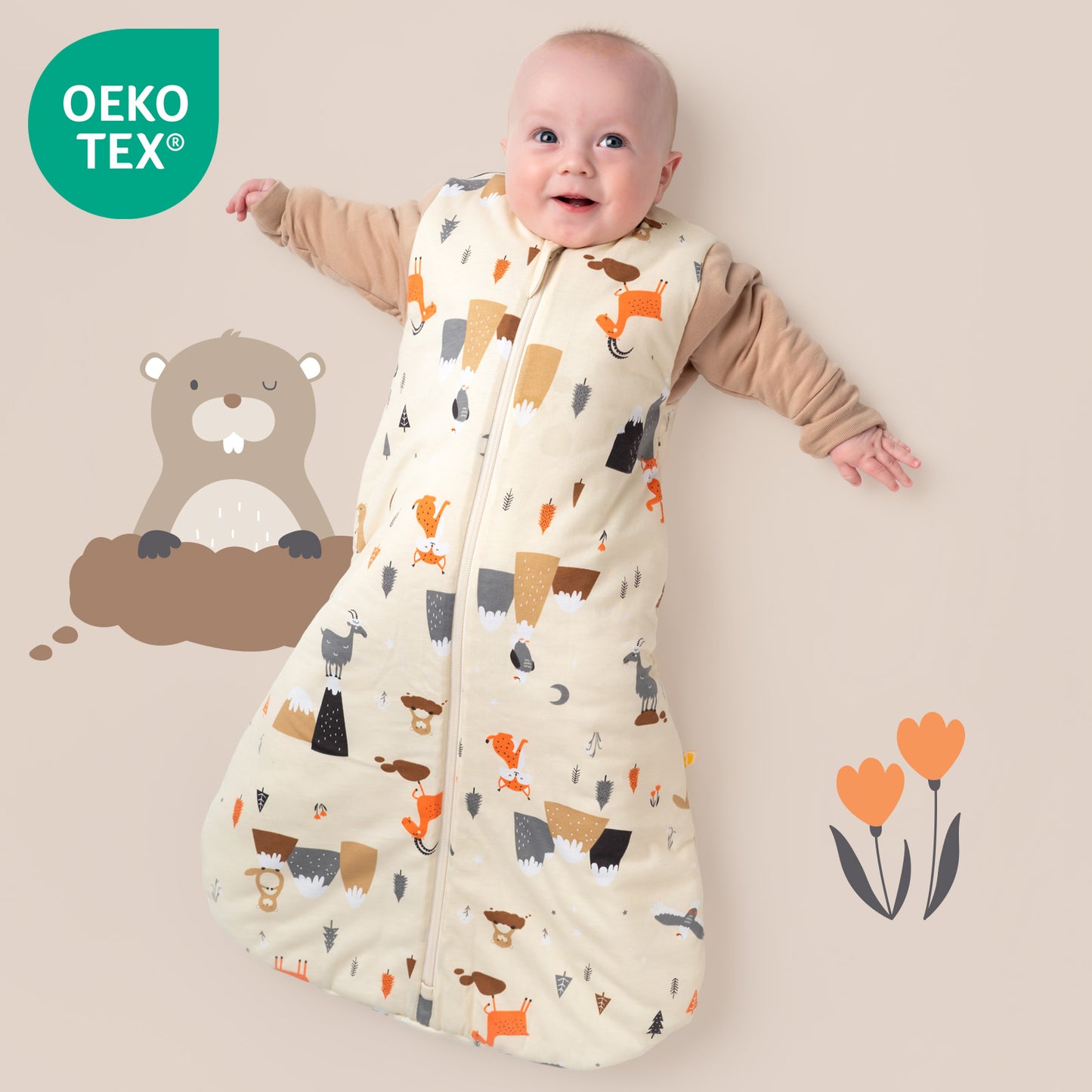 Sacco nanna bambino 3.5 TOG_Animali di montagna_OEKOTEX_471
