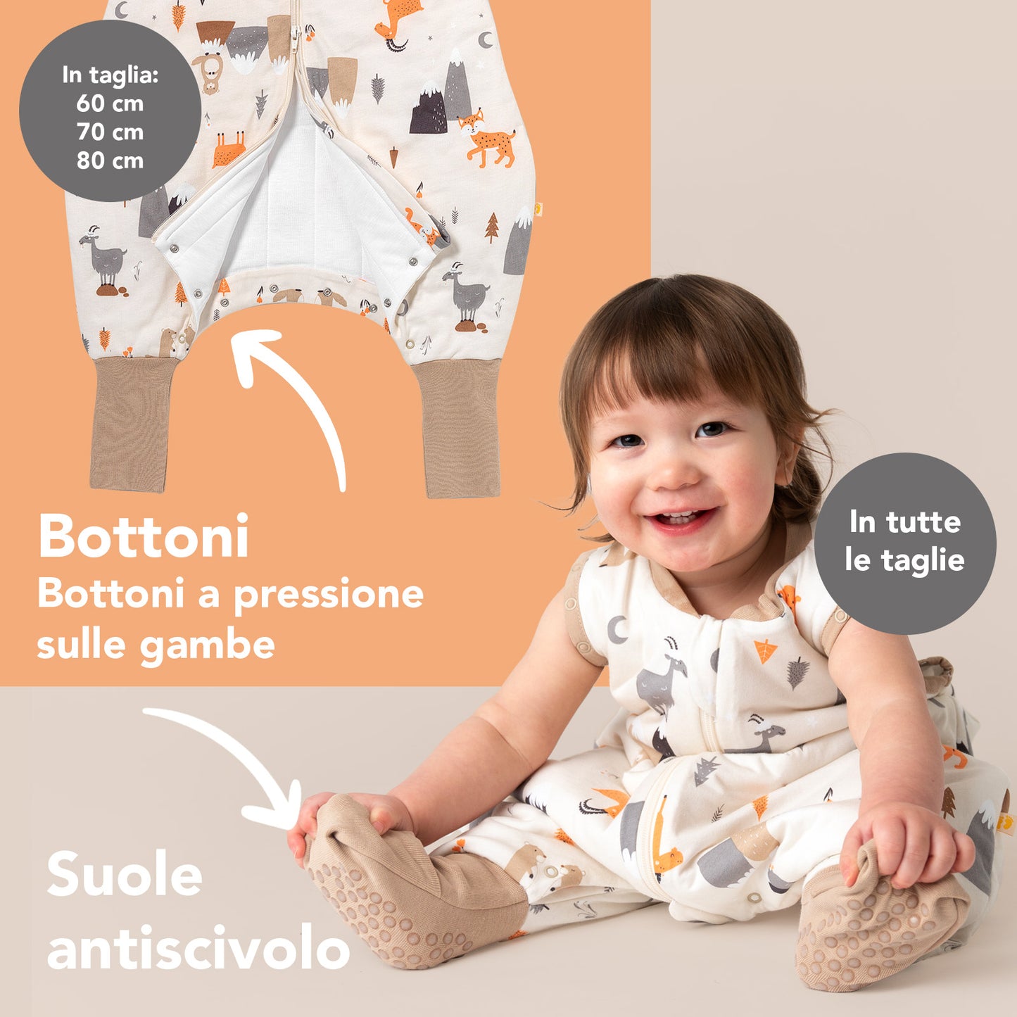 Sacco nanna con piedini e copripiedi, 3.5 TOG