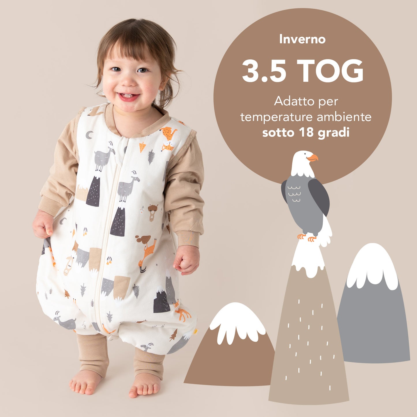 Sacco nanna con piedini e copripiedi, 3.5 TOG