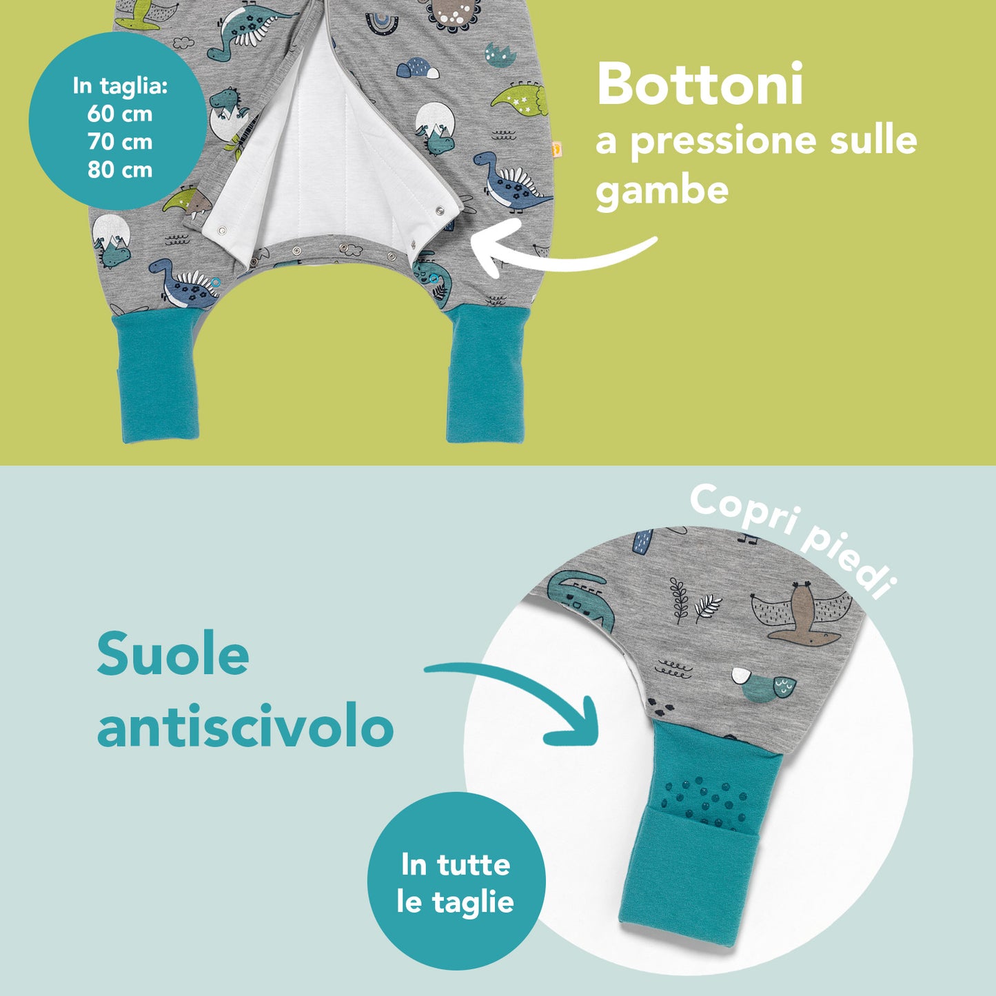 Sacco nanna con piedini e copripiedi, 1.0 TOG