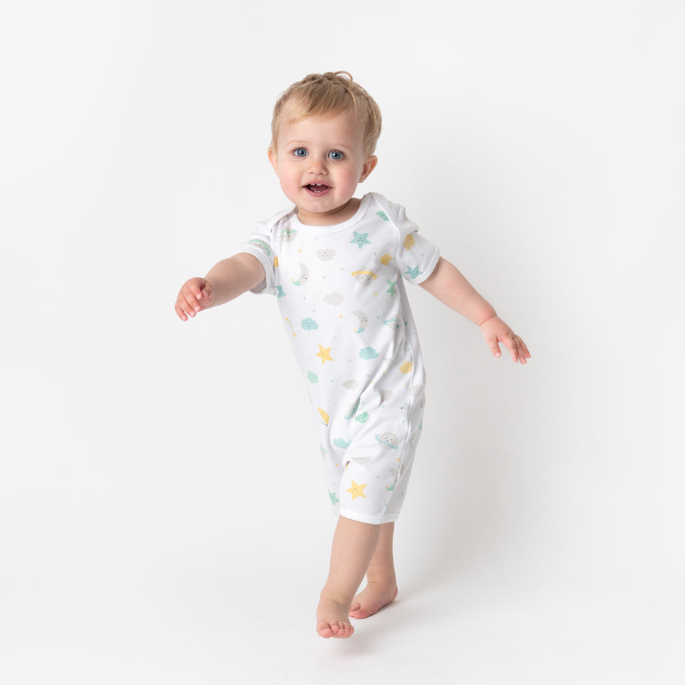 Tutina maniche corte in cotone organico - pacco da 2
